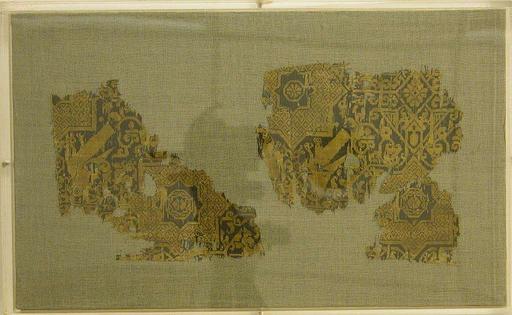 Textile with a Pattern of Stars and Birds, Originally from a Cap