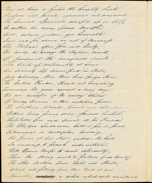 A. P. Southron (pseudonym) manuscript poem: 