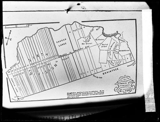 Original grants Town of Milton - Glass negative photogrpah. Public domain., grant town, milton, illustration, historical, town, settlement