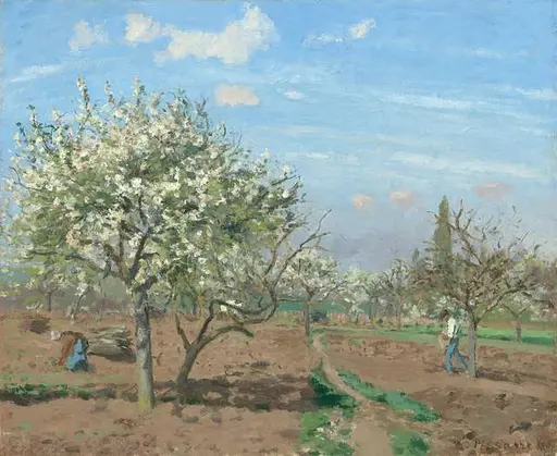 Camille Pissarro - Orchards at Louveciennes (1872) — PICRYL