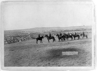 Hostile Indian camp',Lakota Camp of Tipis,Pine Ridge Indian Reservation,SD,1891 
