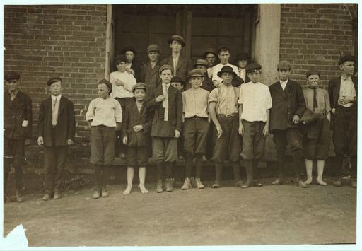 A few of the young boys working in the Cigarette Factory, Danville  (Virginia) Branch of the
