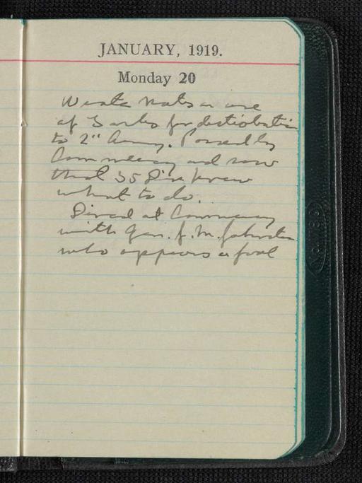 George S. Patton Papers: Diaries, 1910-1945; Original; 1918-1919
