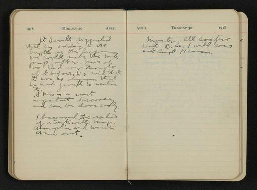 George S. Patton Papers: Diaries, 1910-1945; Original; 1918-1919