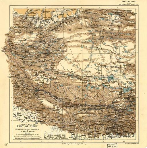 Sketch map of part of Tibet showing the explorations and… — PICRYL