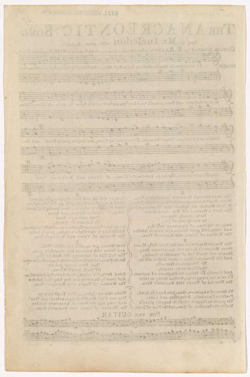 The anacreontic song: sung by Mr. Incledon with great applause - PICRYL ...