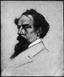 Original Sketch of Charles Dickens  1850 AD Painting