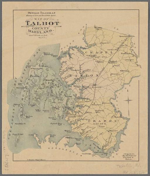 Map of Talbot County Maryland - Public domain old map - PICRYL - Public ...