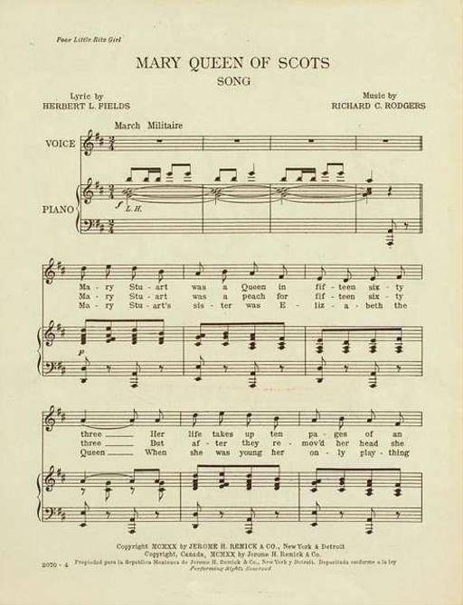 Mary Queen of Scots : song - Public domain sheet music scan