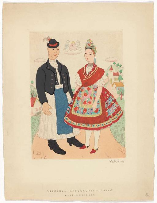 Hungarian folk costumes - Victorian era public domain image