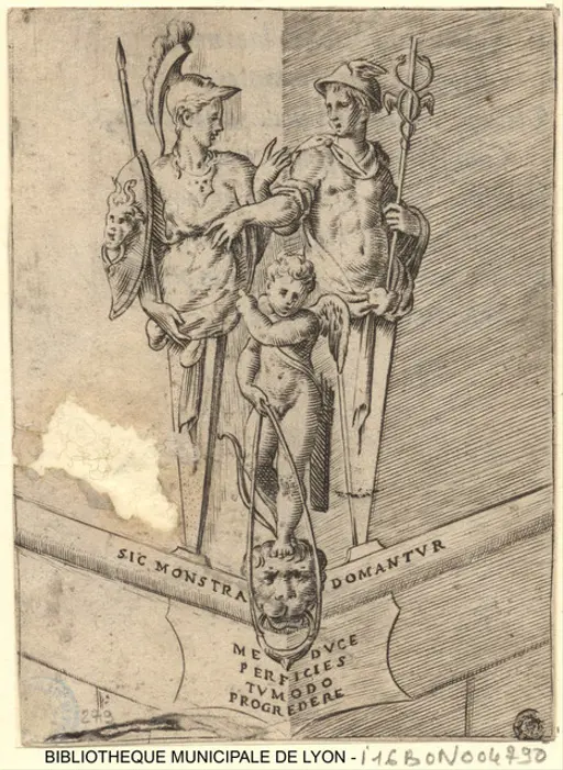 Rip Van Winkle-146 - A black and white drawing of a family